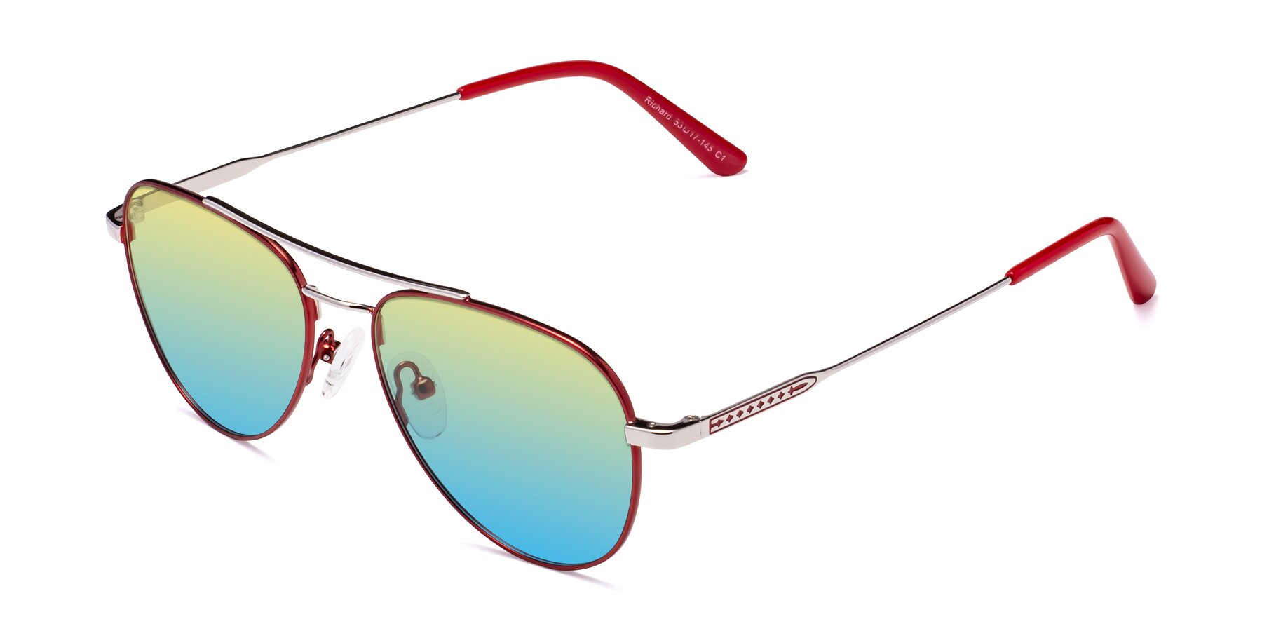 Angle of Richard in Red-Silver with Yellow / Blue Gradient Lenses