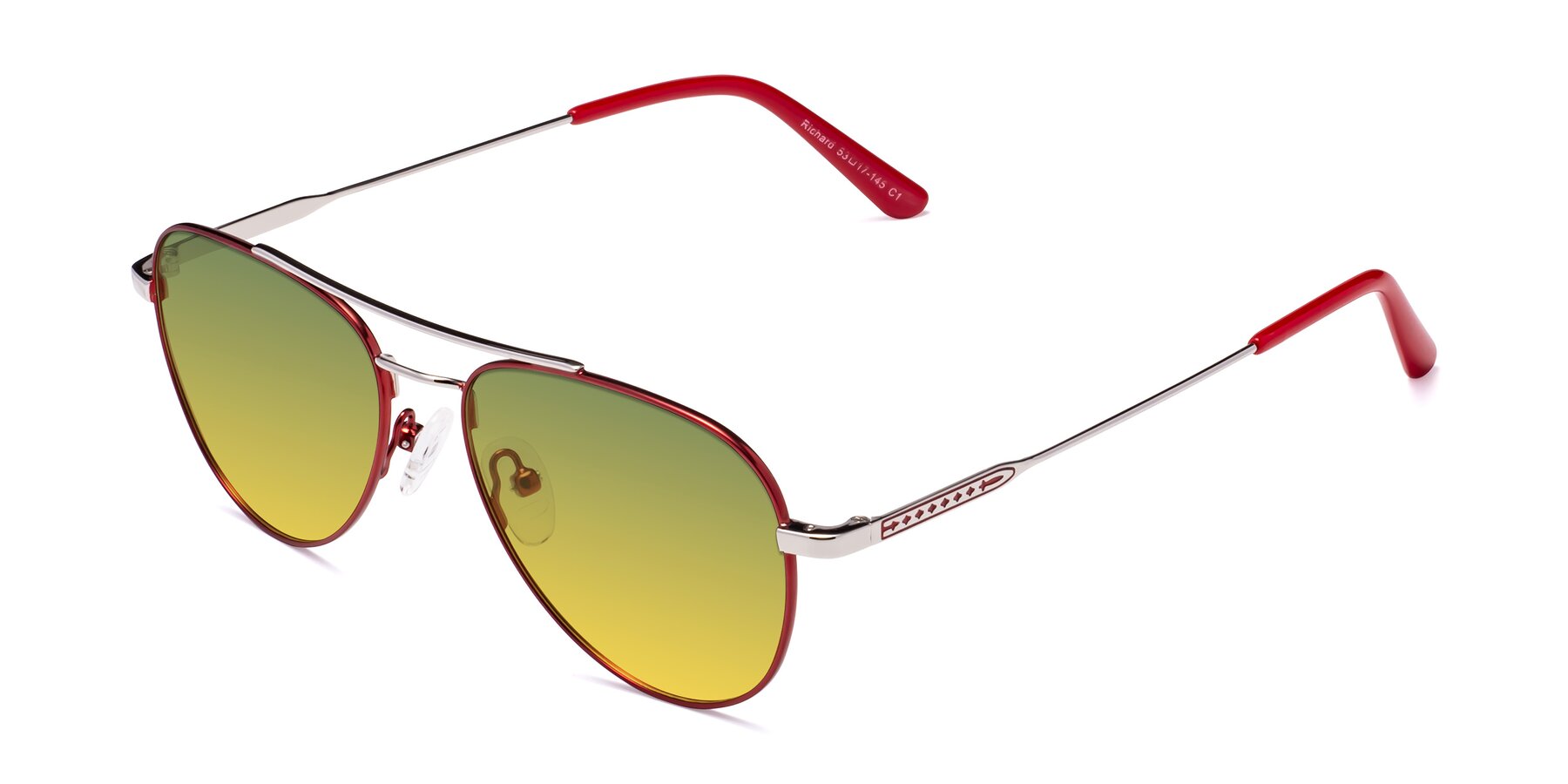 Angle of Richard in Red-Silver with Green / Yellow Gradient Lenses