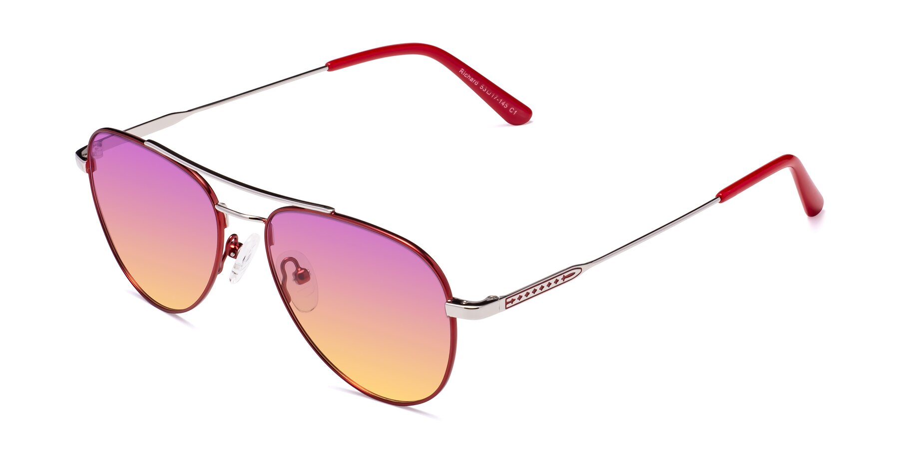 Angle of Richard in Red-Silver with Purple / Yellow Gradient Lenses