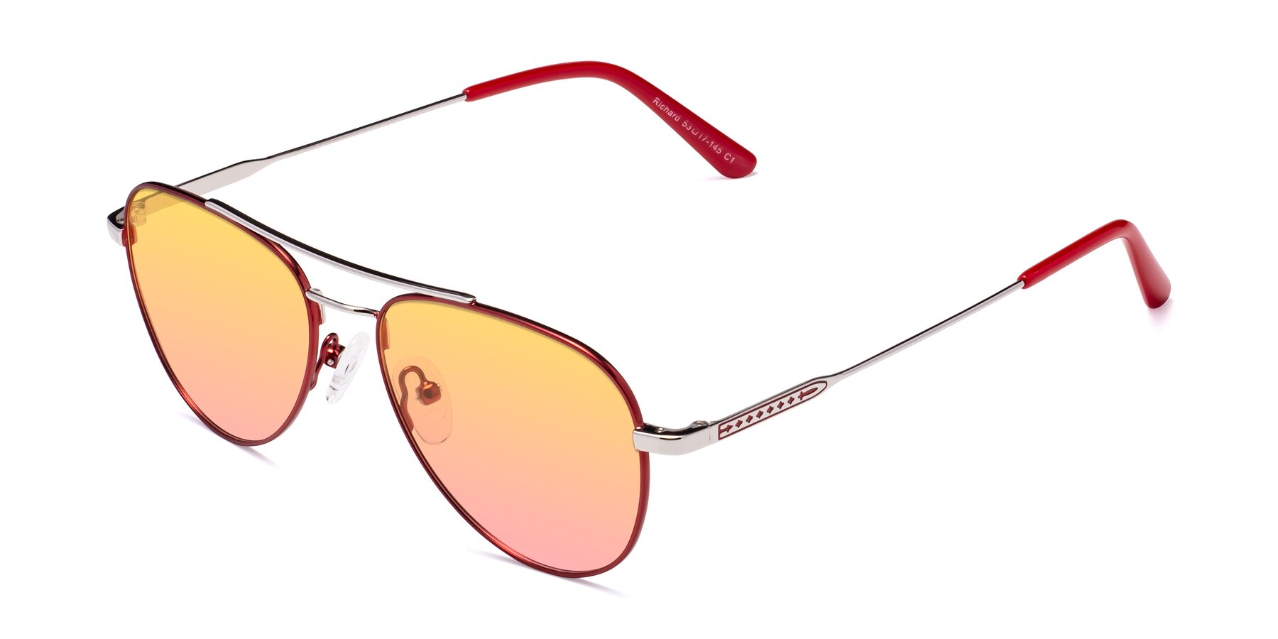 Angle of Richard in Red-Silver with Yellow / Pink Gradient Lenses