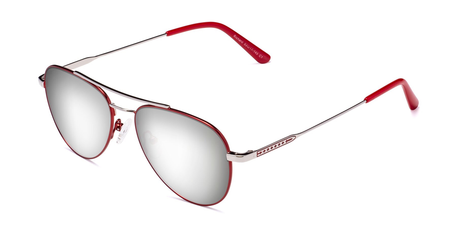 Angle of Richard in Red-Silver with Silver Mirrored Lenses