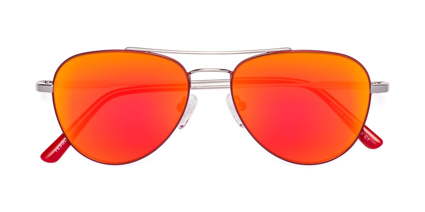 Richard - Red / Silver Flash Mirrored Sunglasses