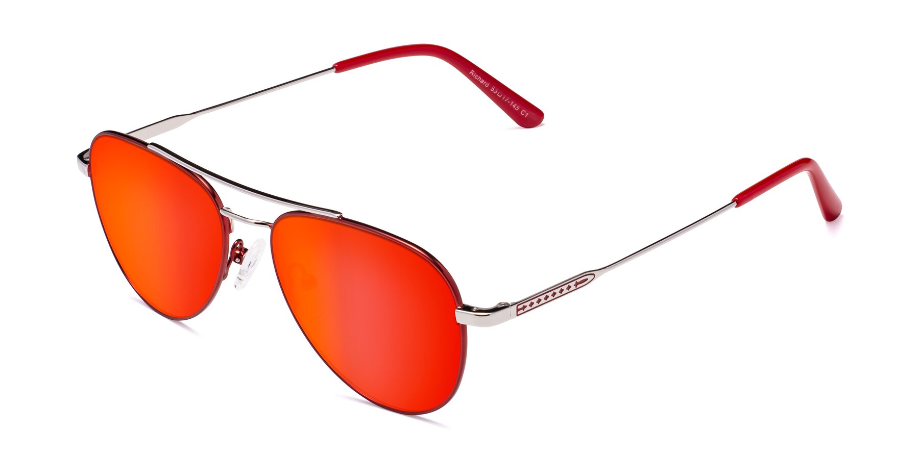 Angle of Richard in Red-Silver with Red Gold Mirrored Lenses