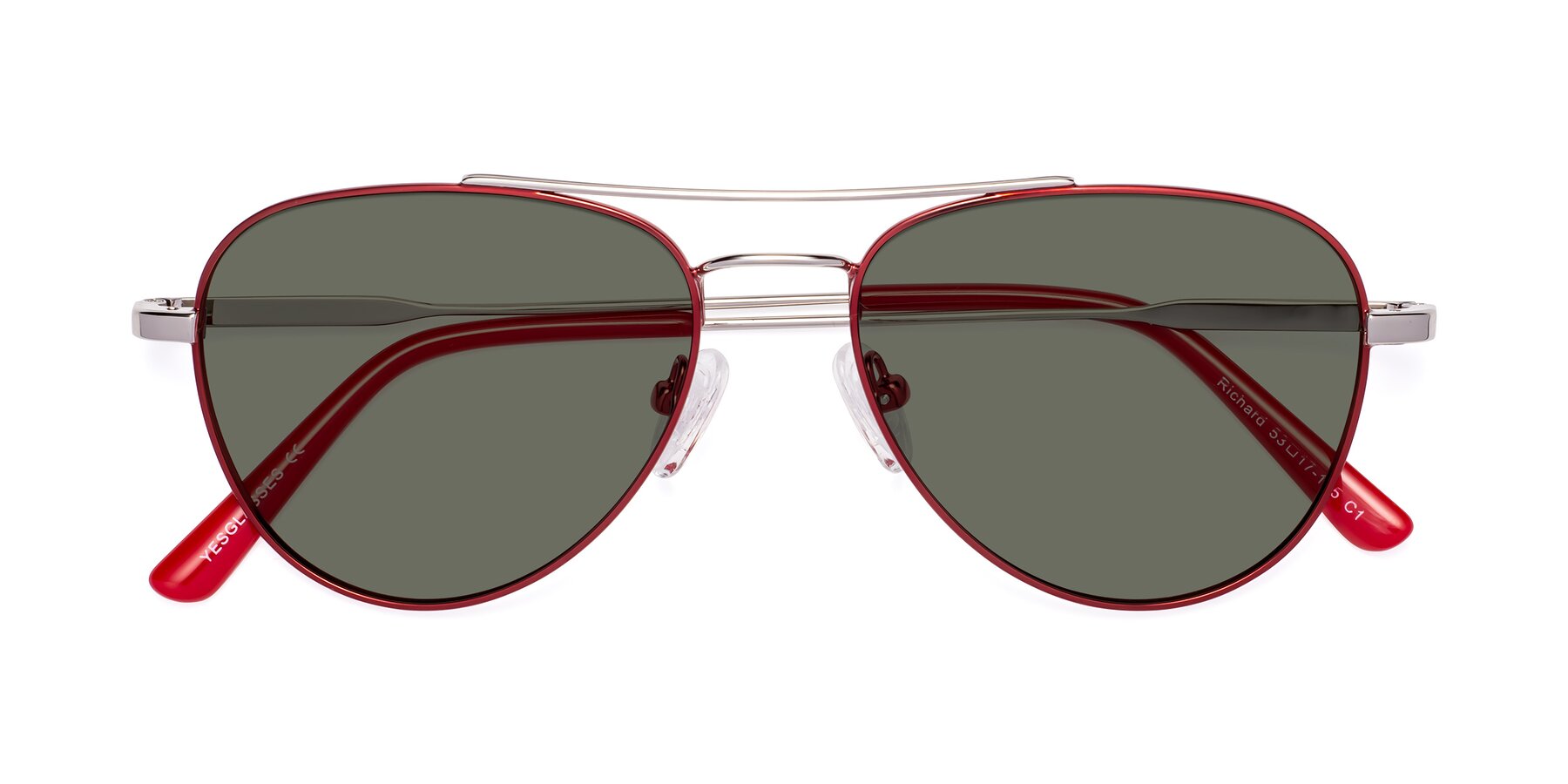 Folded Front of Richard in Red-Silver with Gray Polarized Lenses