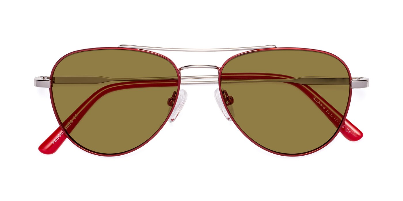 Richard - Red / Silver Polarized Sunglasses