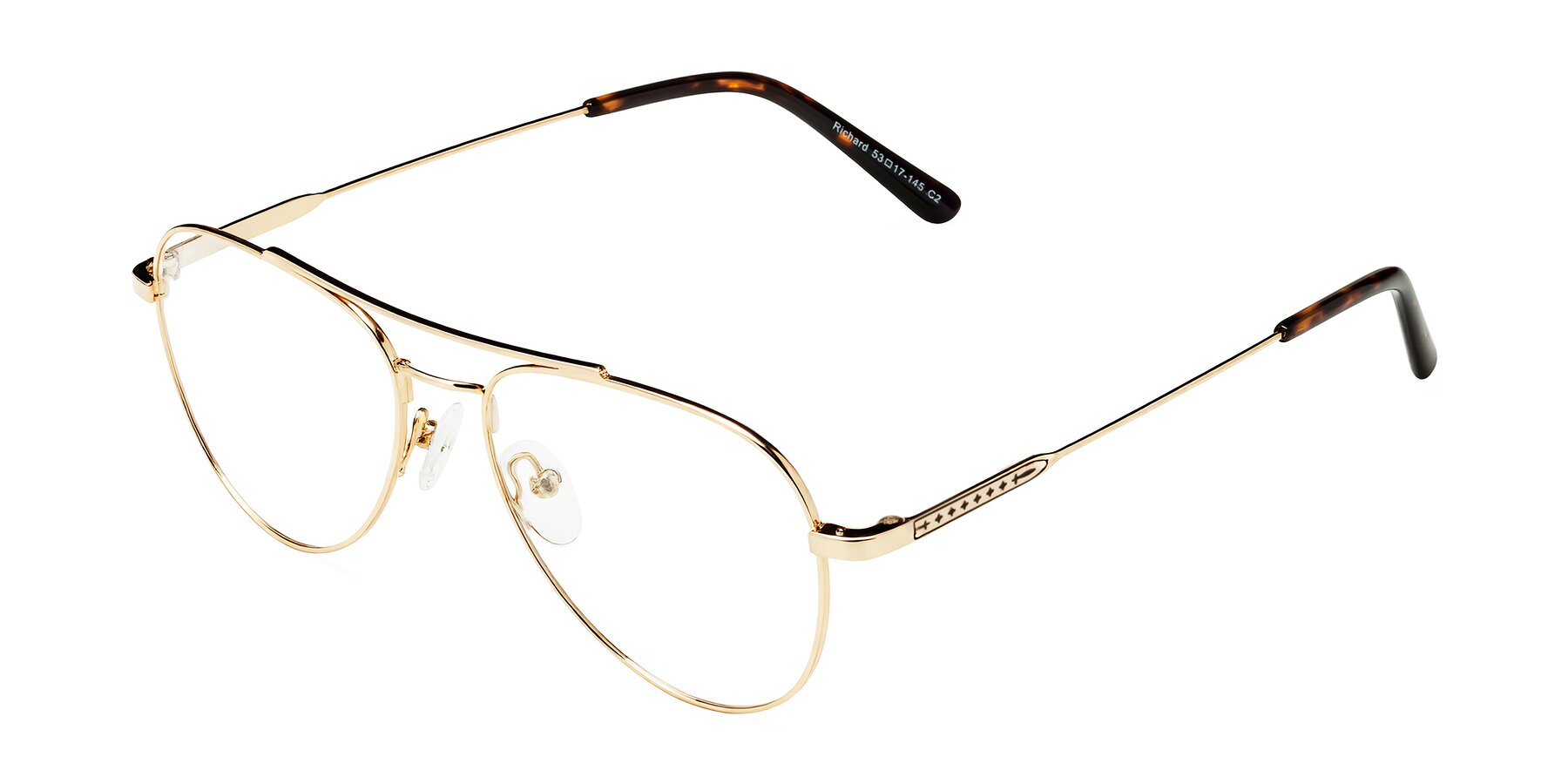 Angle of Richard in Gold with Clear Eyeglass Lenses