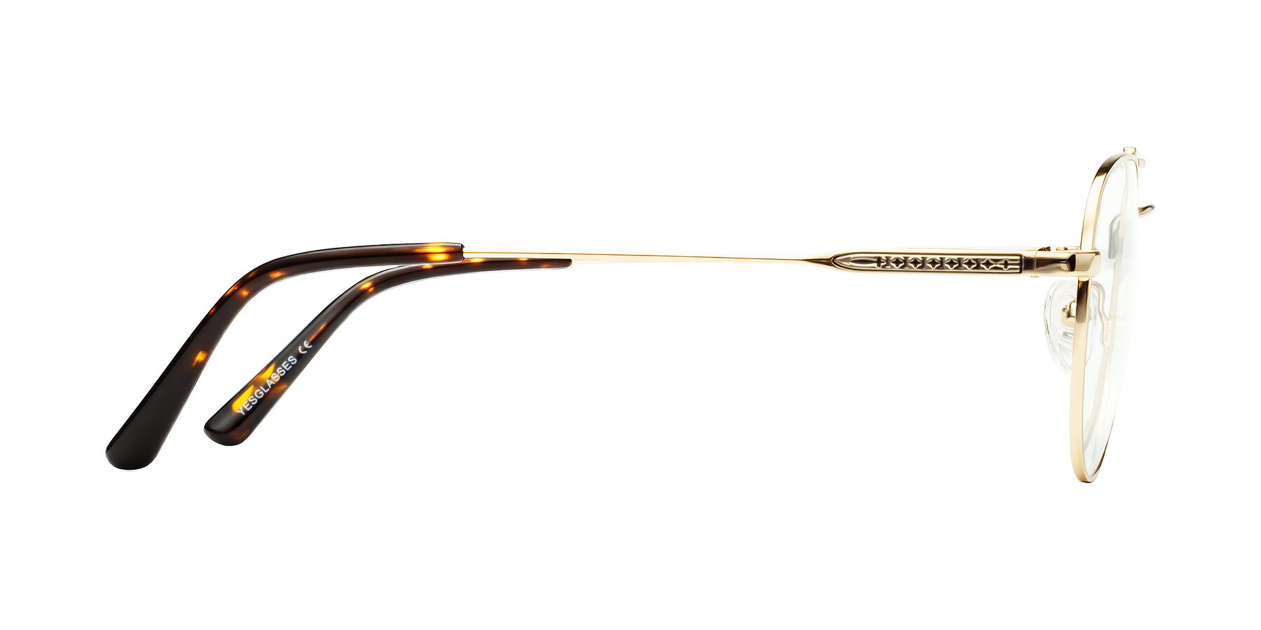 Side of Richard in Gold with Clear Eyeglass Lenses