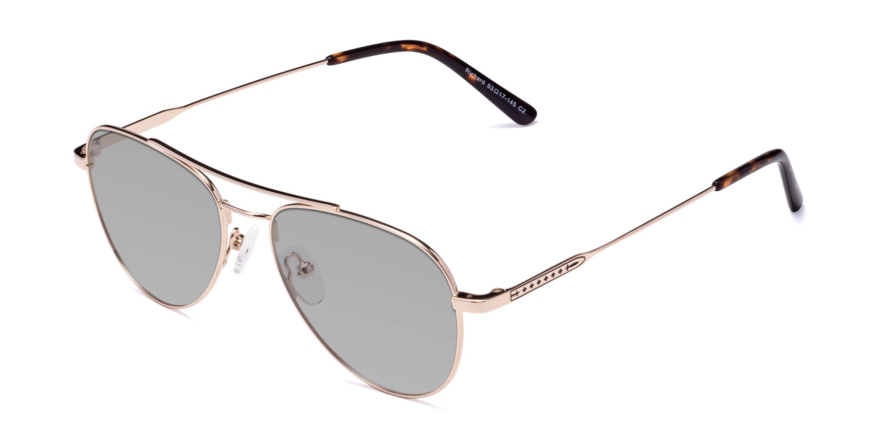 Angle of Richard in Gold with Light Gray Tinted Lenses