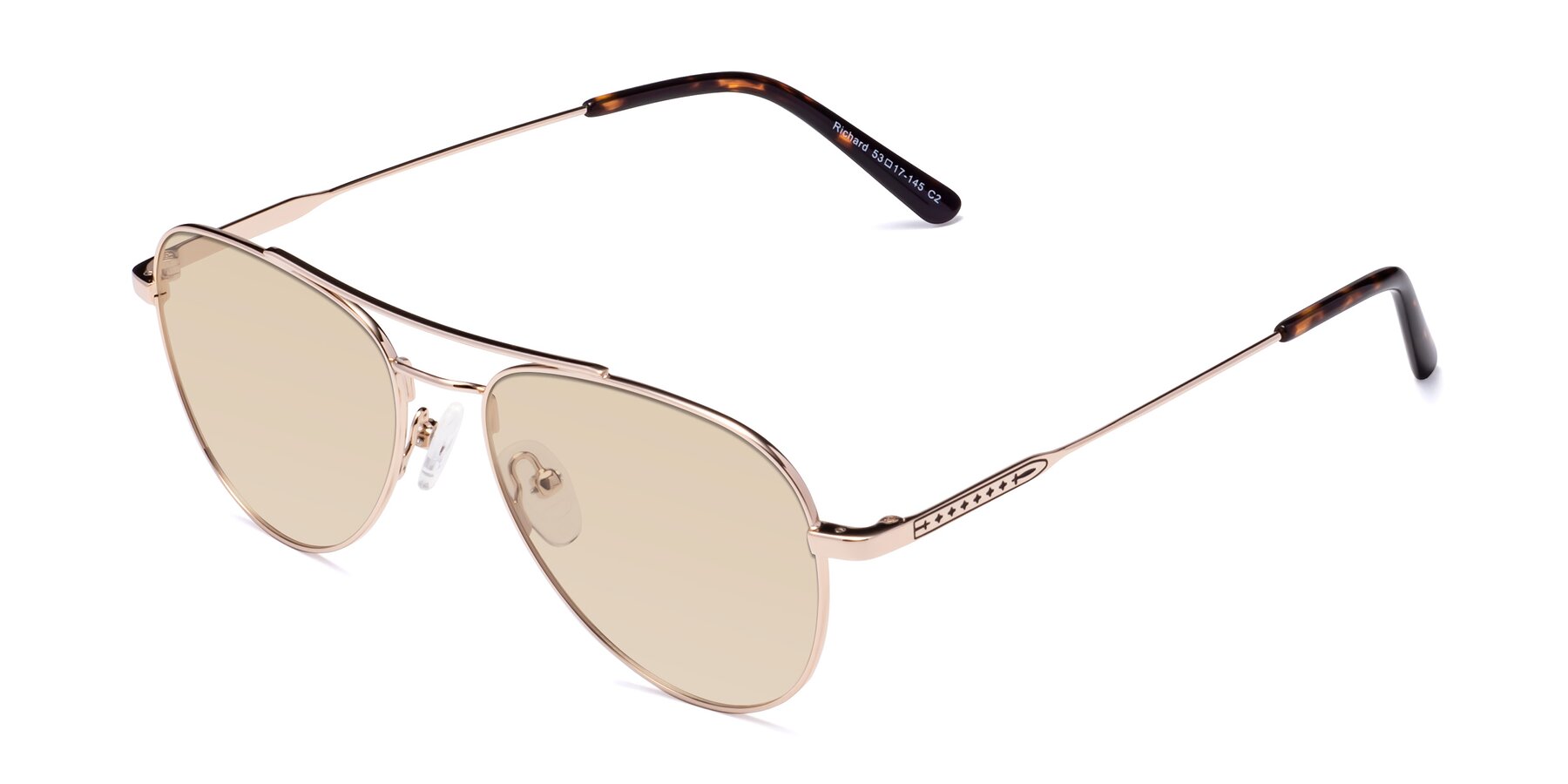 Angle of Richard in Gold with Light Brown Tinted Lenses