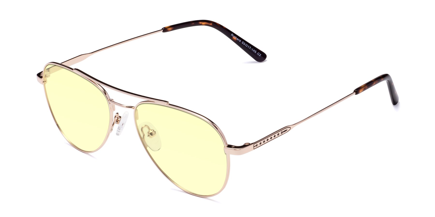 Angle of Richard in Gold with Light Yellow Tinted Lenses