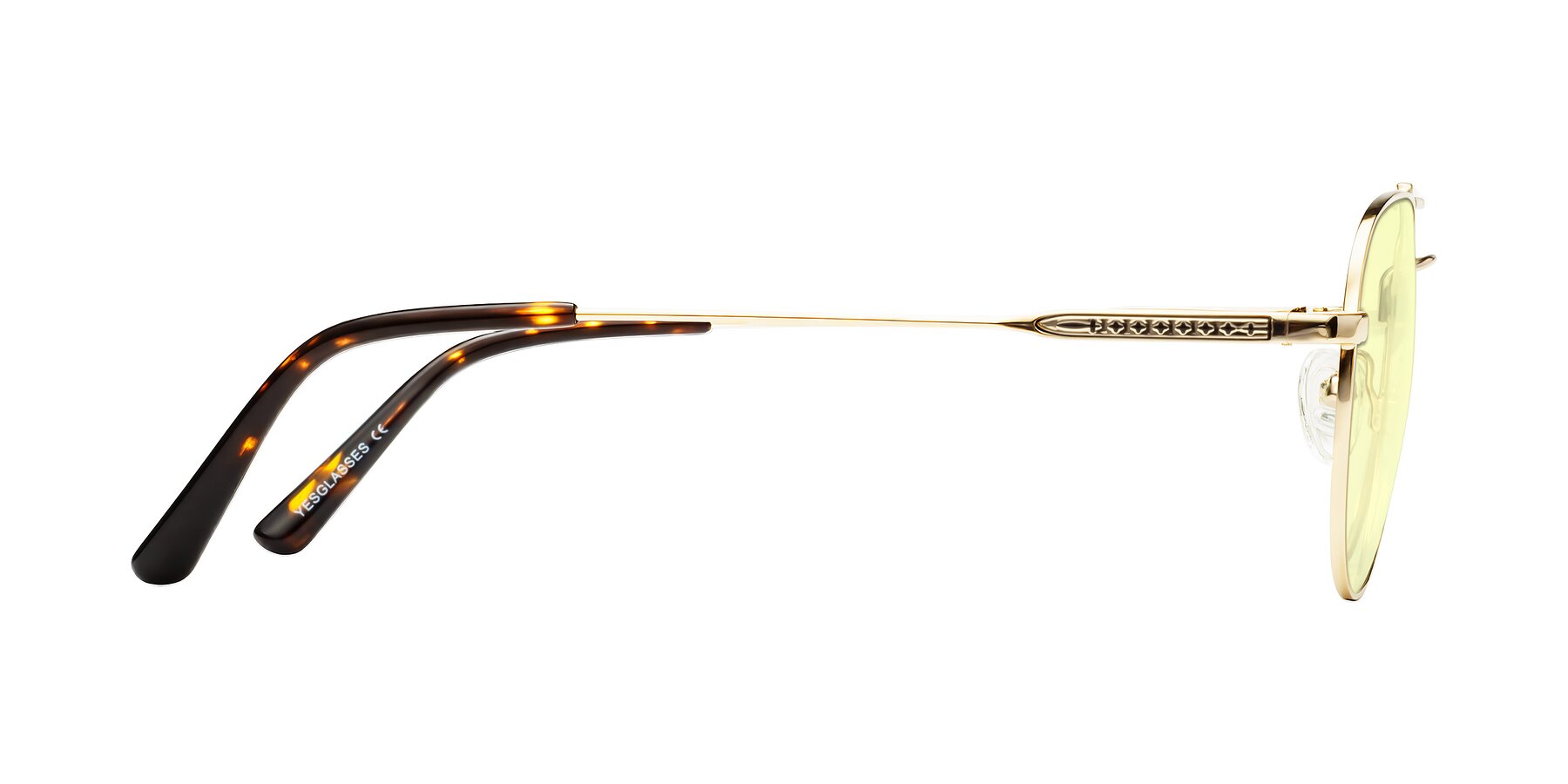 Side of Richard in Gold with Light Yellow Tinted Lenses