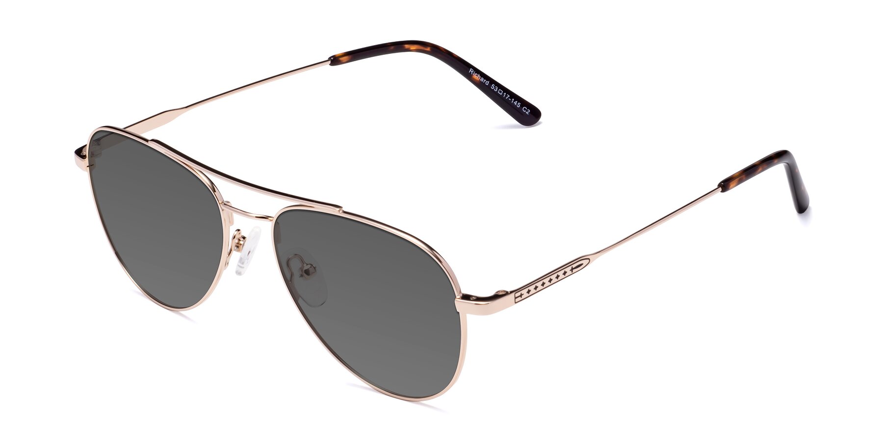 Angle of Richard in Gold with Medium Gray Tinted Lenses