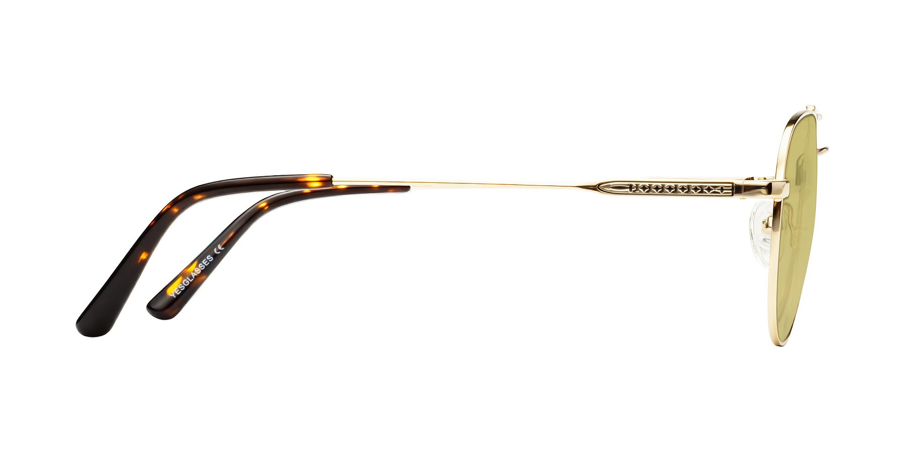 Side of Richard in Gold with Medium Champagne Tinted Lenses