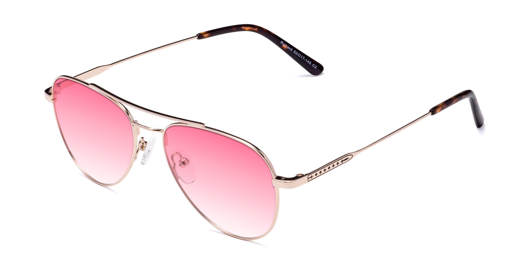 Angle of Richard in Gold with Pink Gradient Lenses