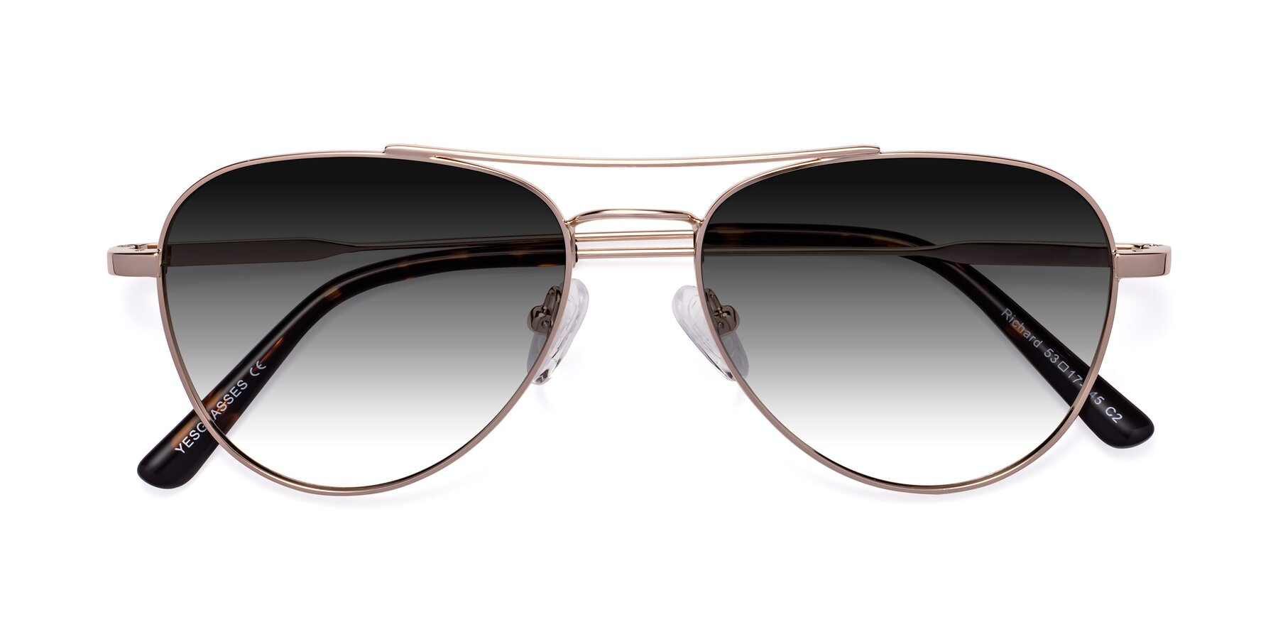 Folded Front of Richard in Gold with Gray Gradient Lenses