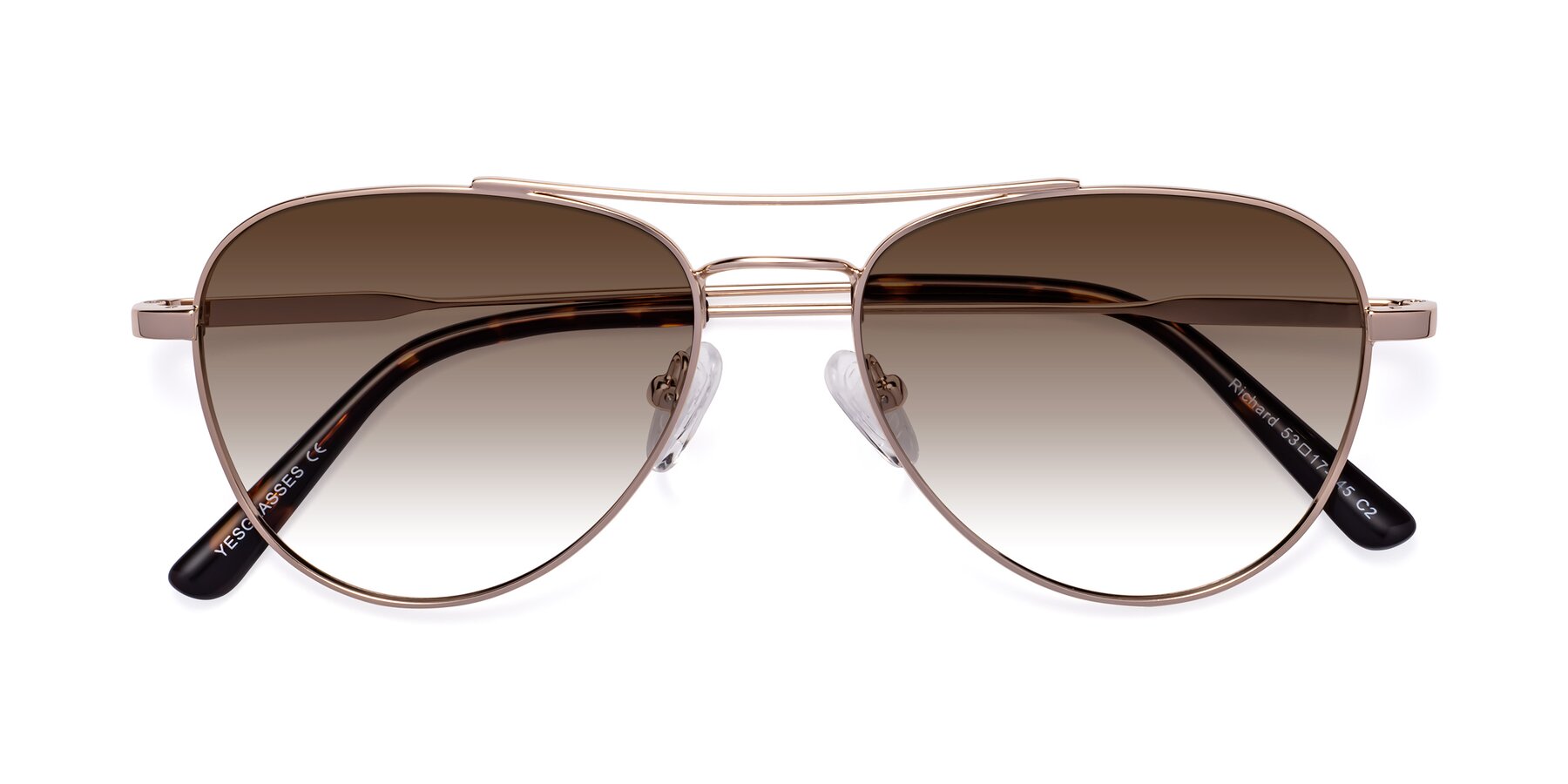 Folded Front of Richard in Gold with Brown Gradient Lenses