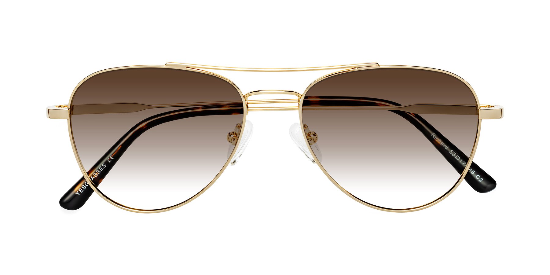 Folded Front of Richard in Gold with Brown Gradient Lenses