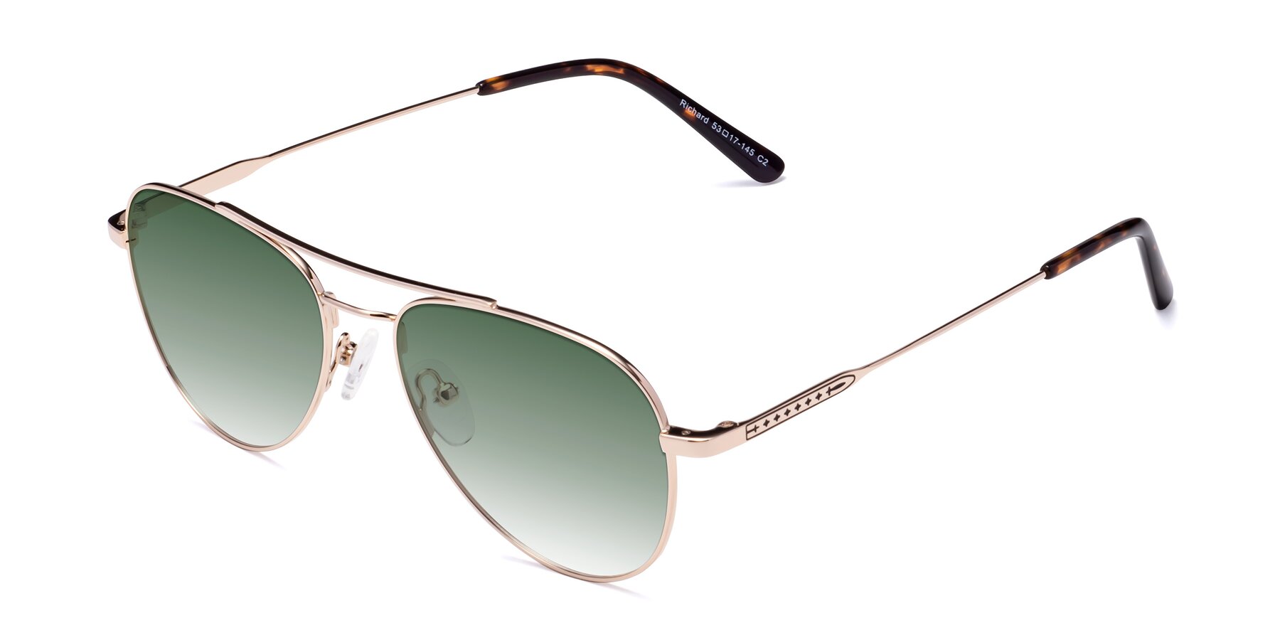 Angle of Richard in Gold with Green Gradient Lenses
