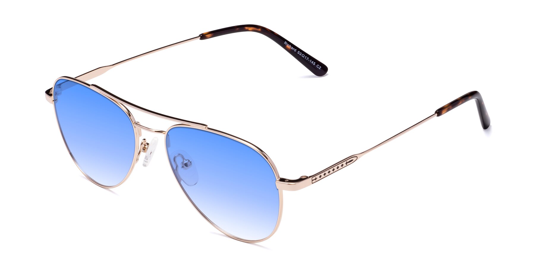 Angle of Richard in Gold with Blue Gradient Lenses