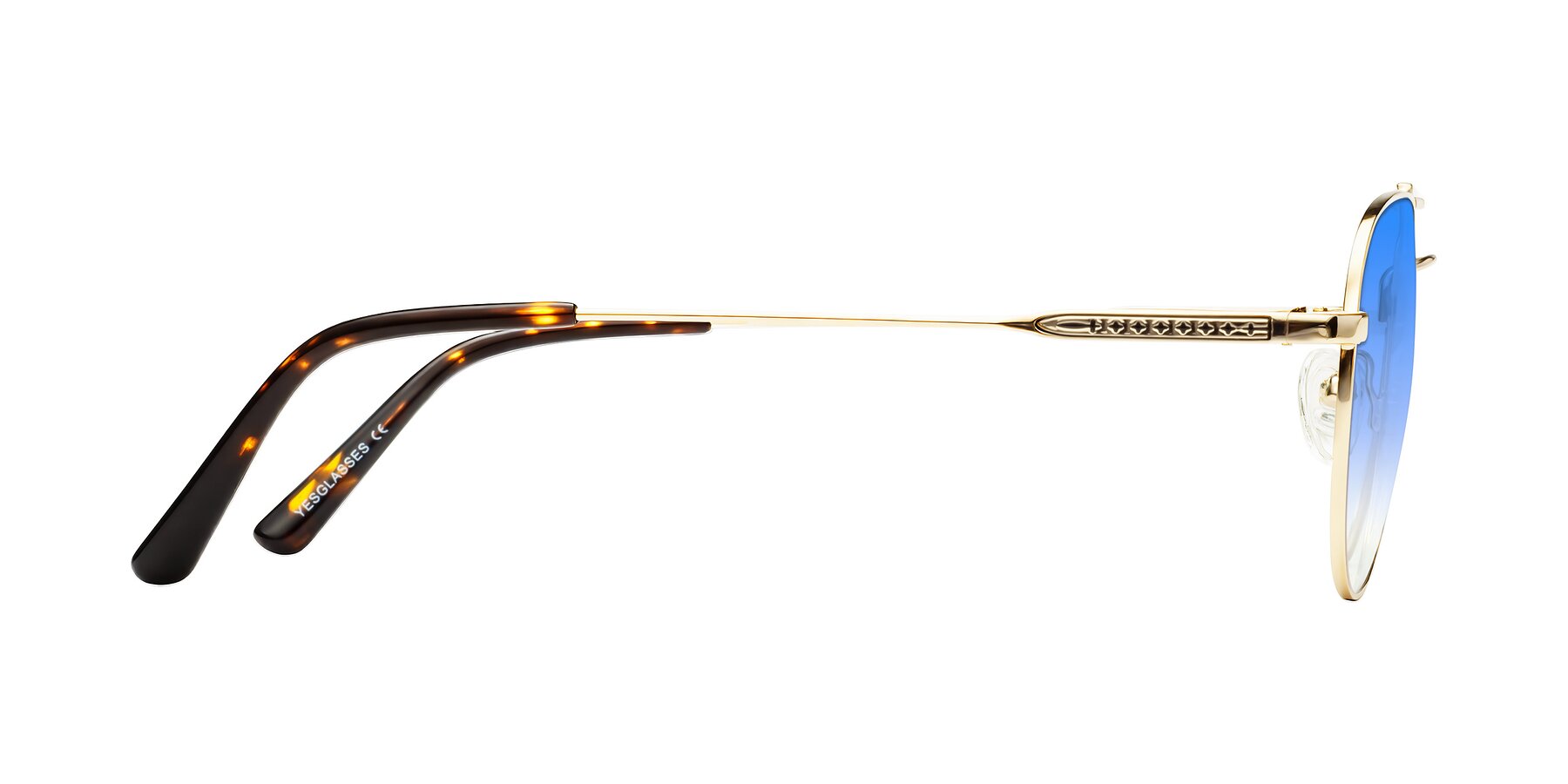 Side of Richard in Gold with Blue Gradient Lenses