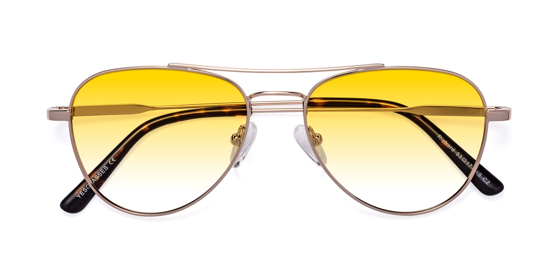 Folded Front of Richard in Gold with Yellow Gradient Lenses