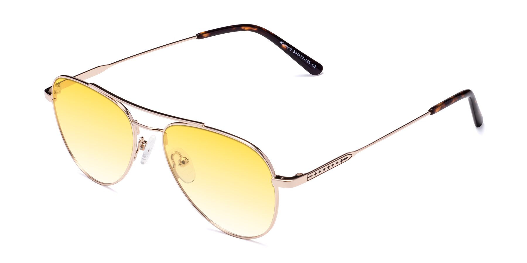 Angle of Richard in Gold with Yellow Gradient Lenses