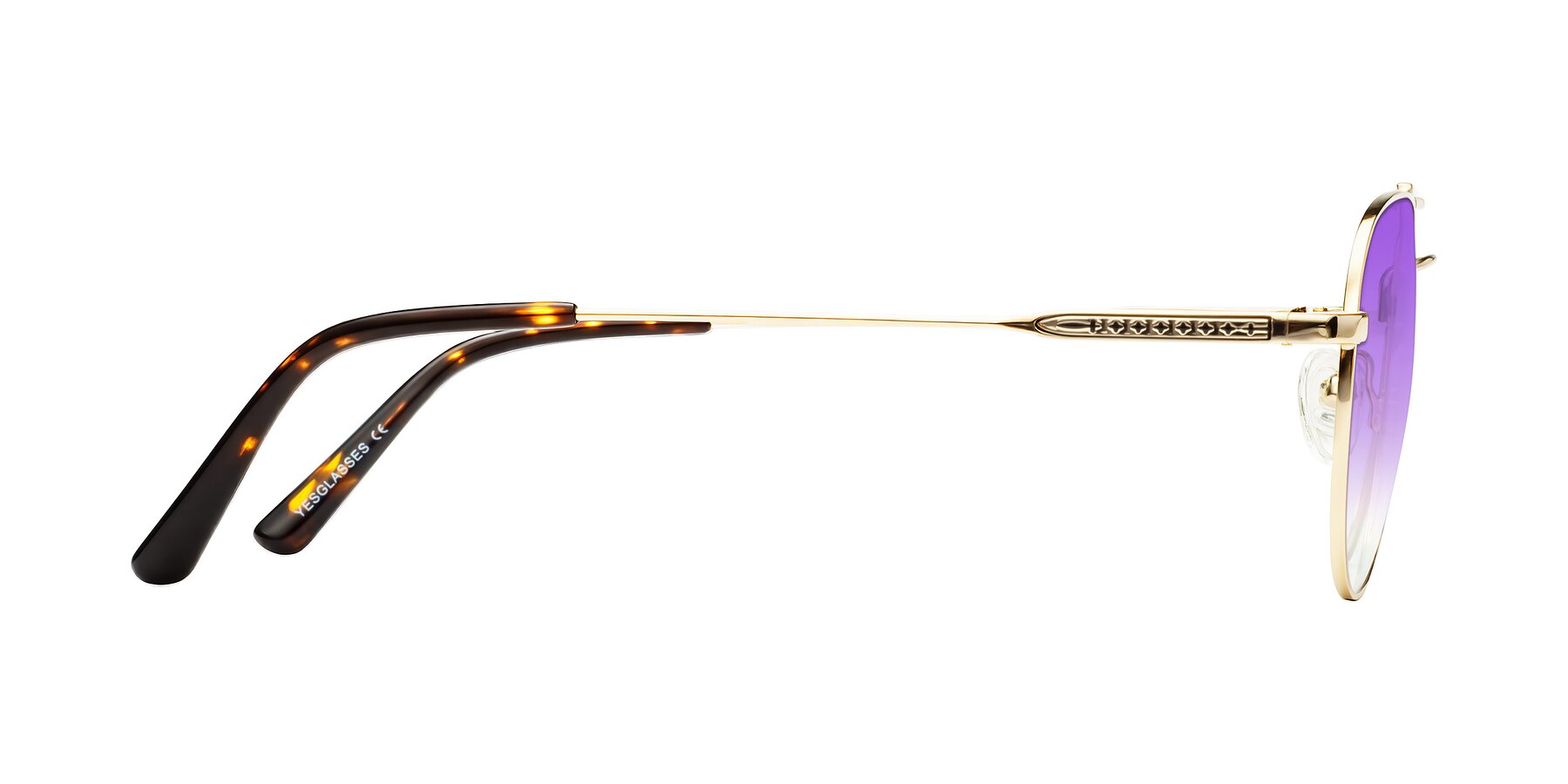 Side of Richard in Gold with Purple Gradient Lenses