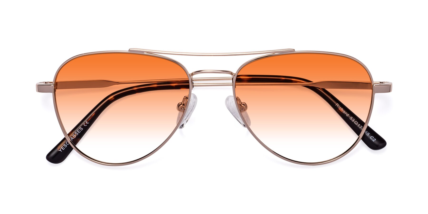 Folded Front of Richard in Gold with Orange Gradient Lenses