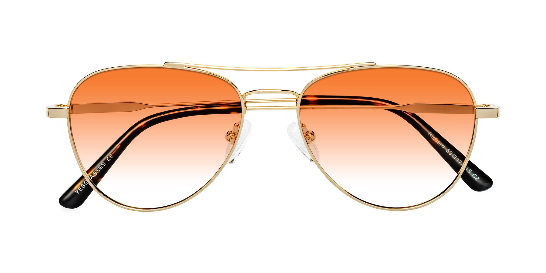 Folded Front of Richard in Gold with Orange Gradient Lenses