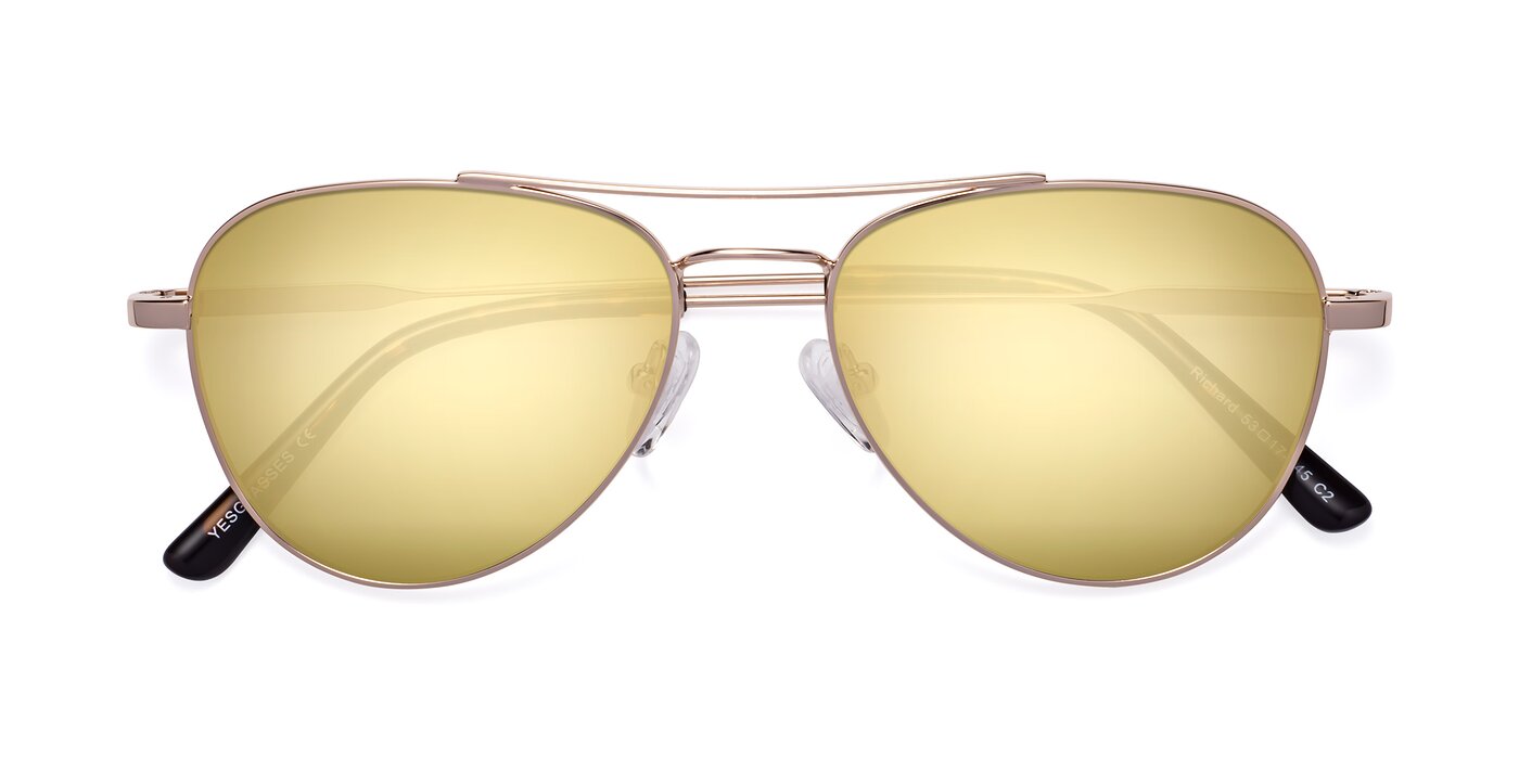 Richard - Gold Flash Mirrored Sunglasses