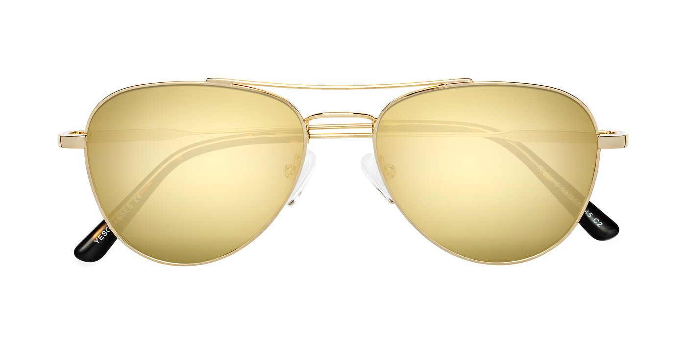 Richard - Gold Flash Mirrored Sunglasses