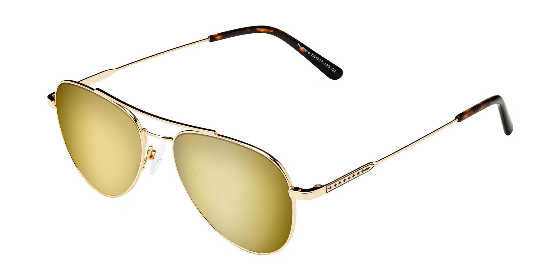 Angle of Richard in Gold with Gold Mirrored Lenses