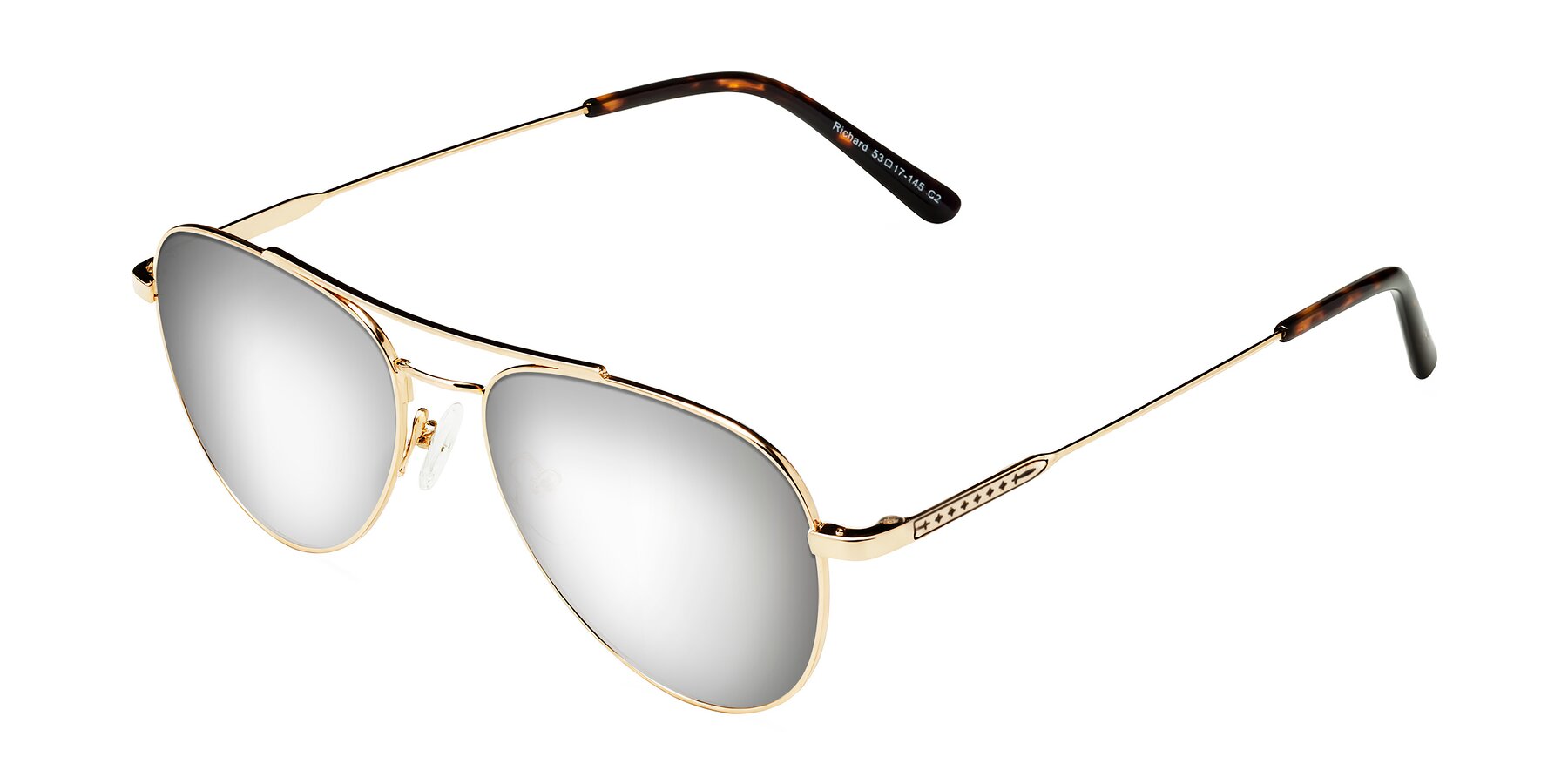 Angle of Richard in Gold with Silver Mirrored Lenses