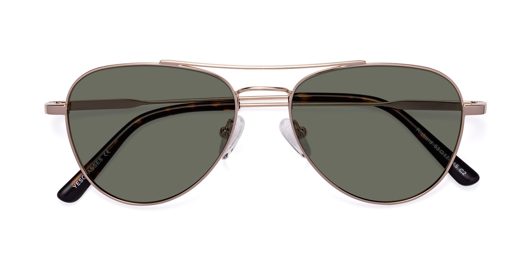 Folded Front of Richard in Gold with Gray Polarized Lenses