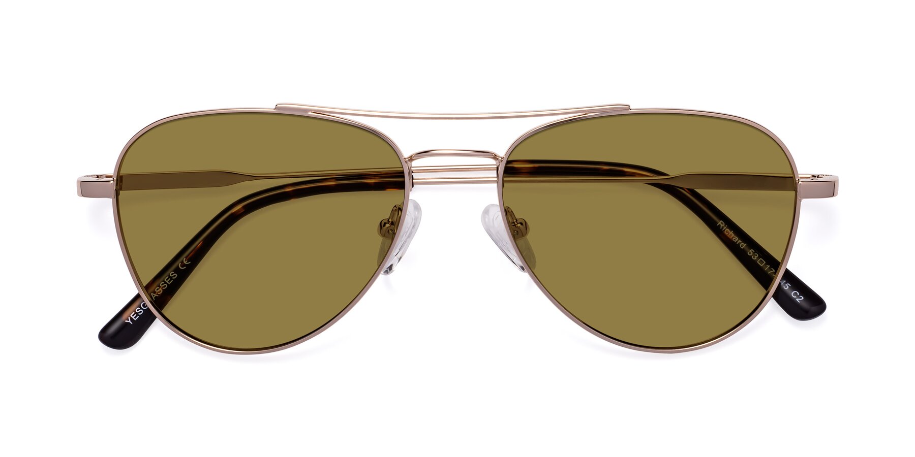 Folded Front of Richard in Gold with Brown Polarized Lenses