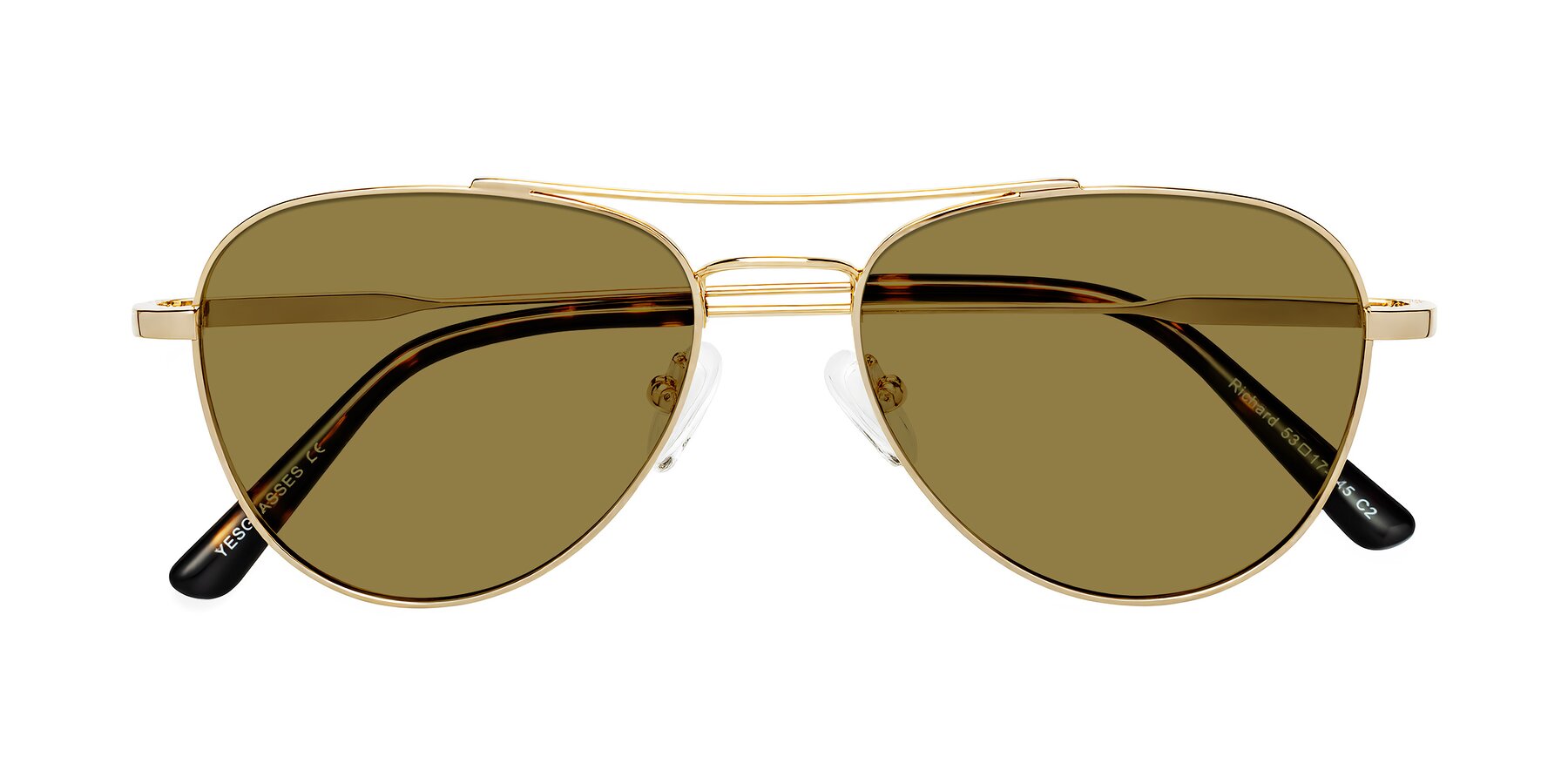 Folded Front of Richard in Gold with Brown Polarized Lenses