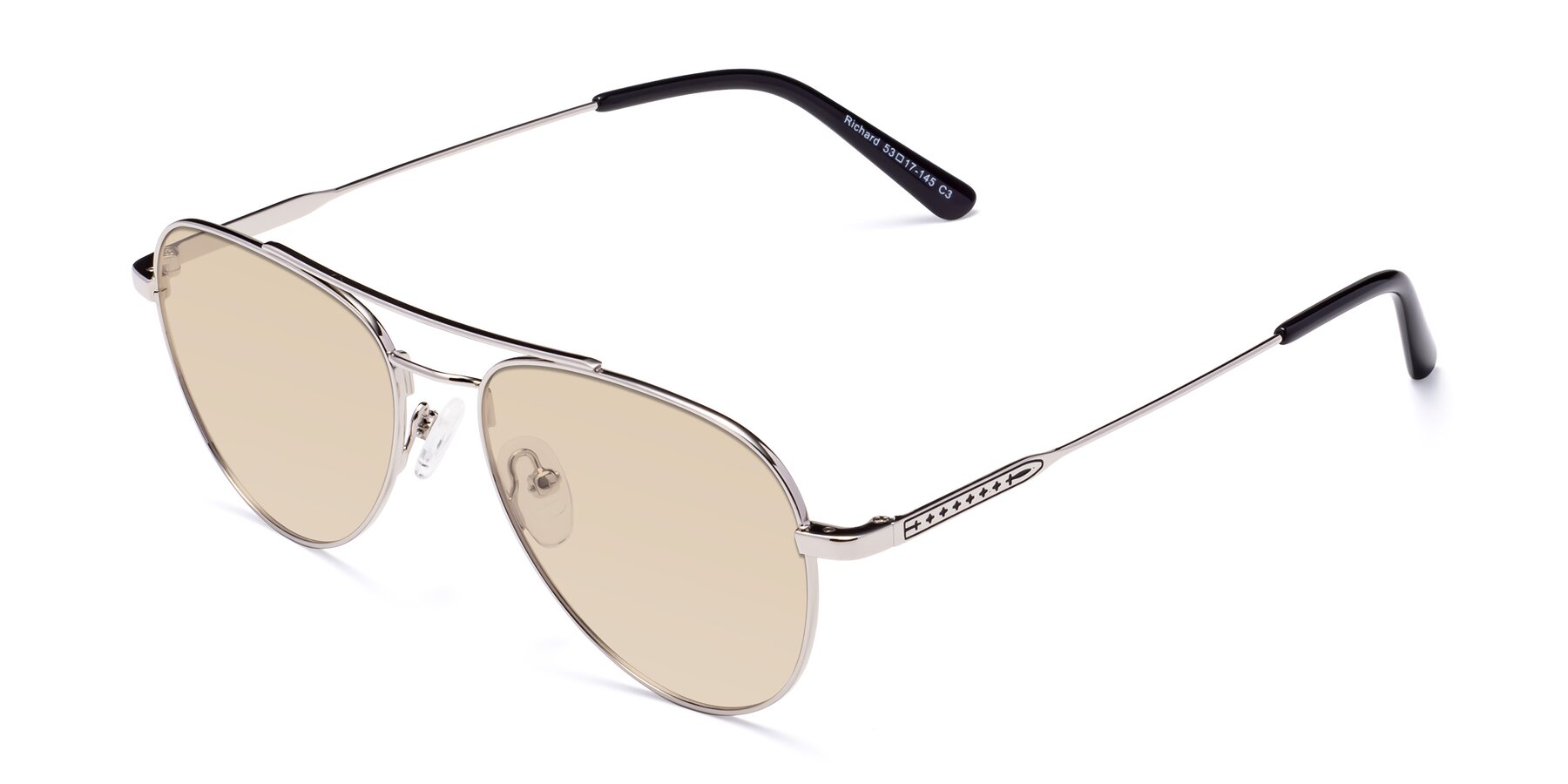 Angle of Richard in Silver with Light Brown Tinted Lenses