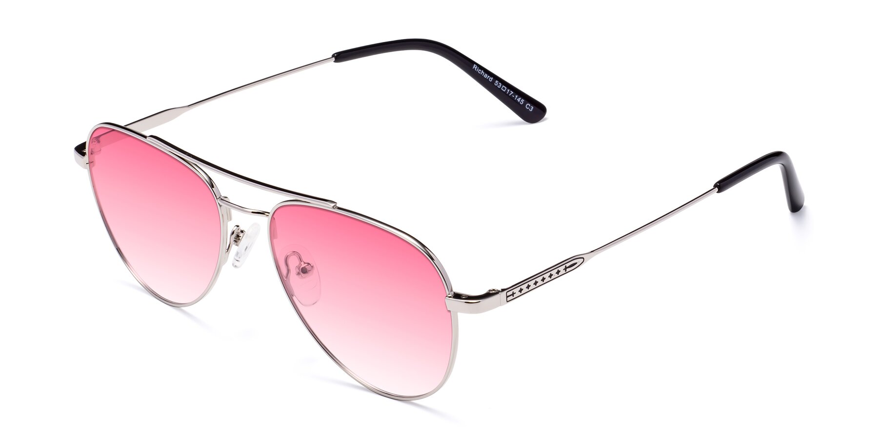 Angle of Richard in Silver with Pink Gradient Lenses