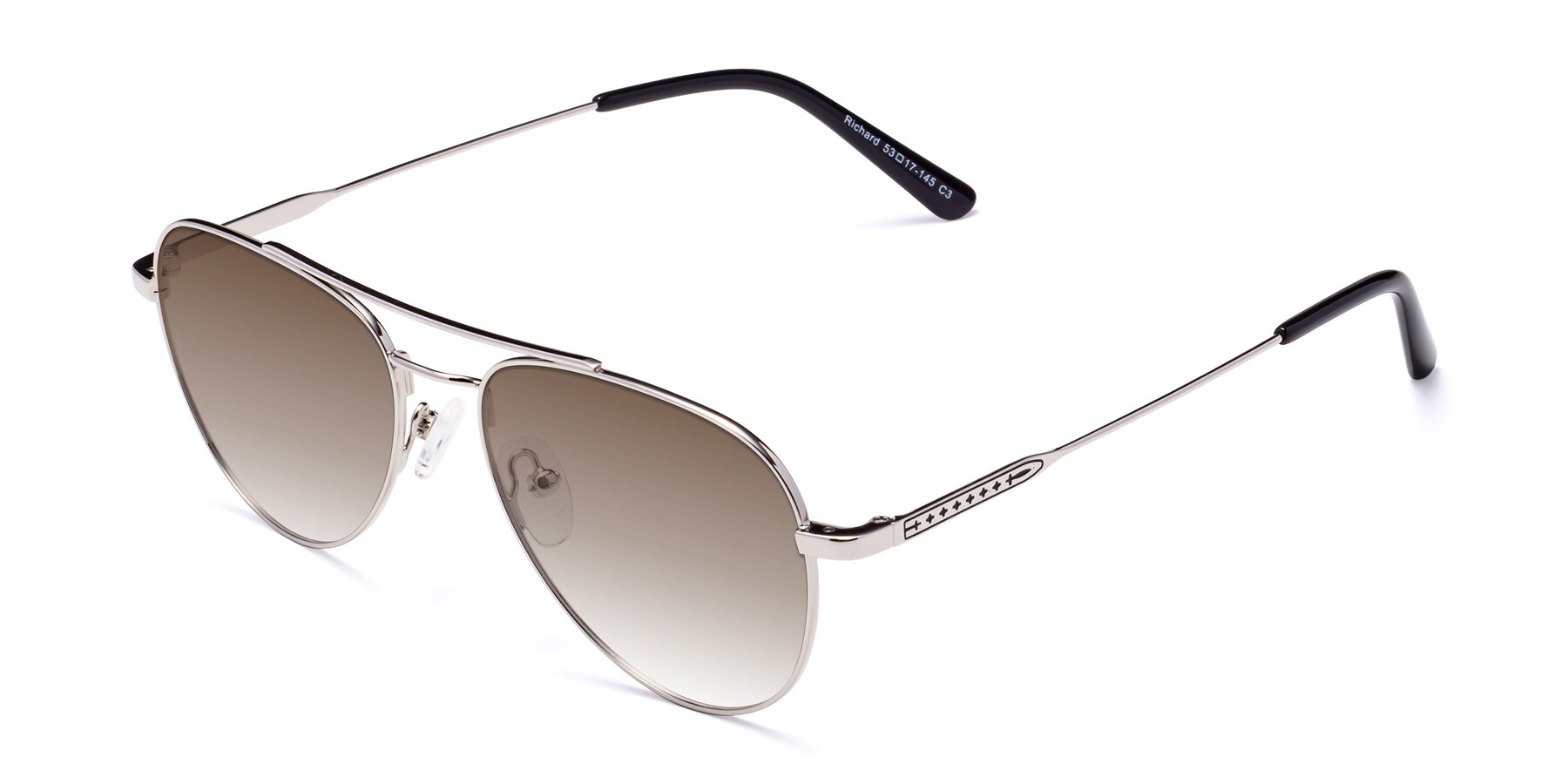 Angle of Richard in Silver with Brown Gradient Lenses