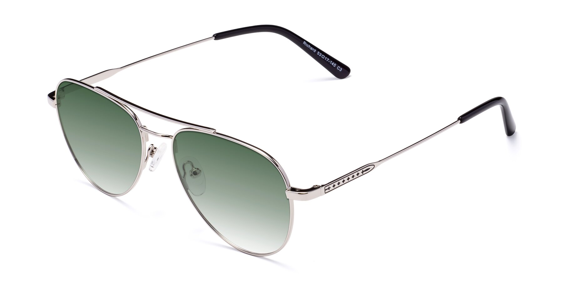 Angle of Richard in Silver with Green Gradient Lenses
