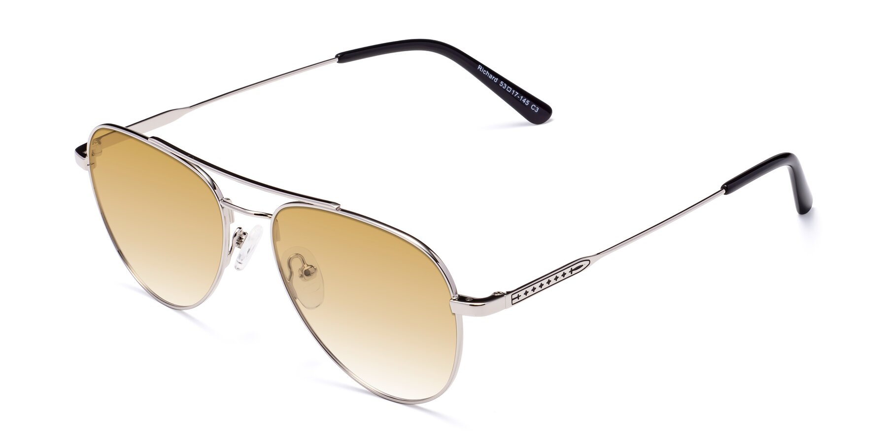 Angle of Richard in Silver with Champagne Gradient Lenses