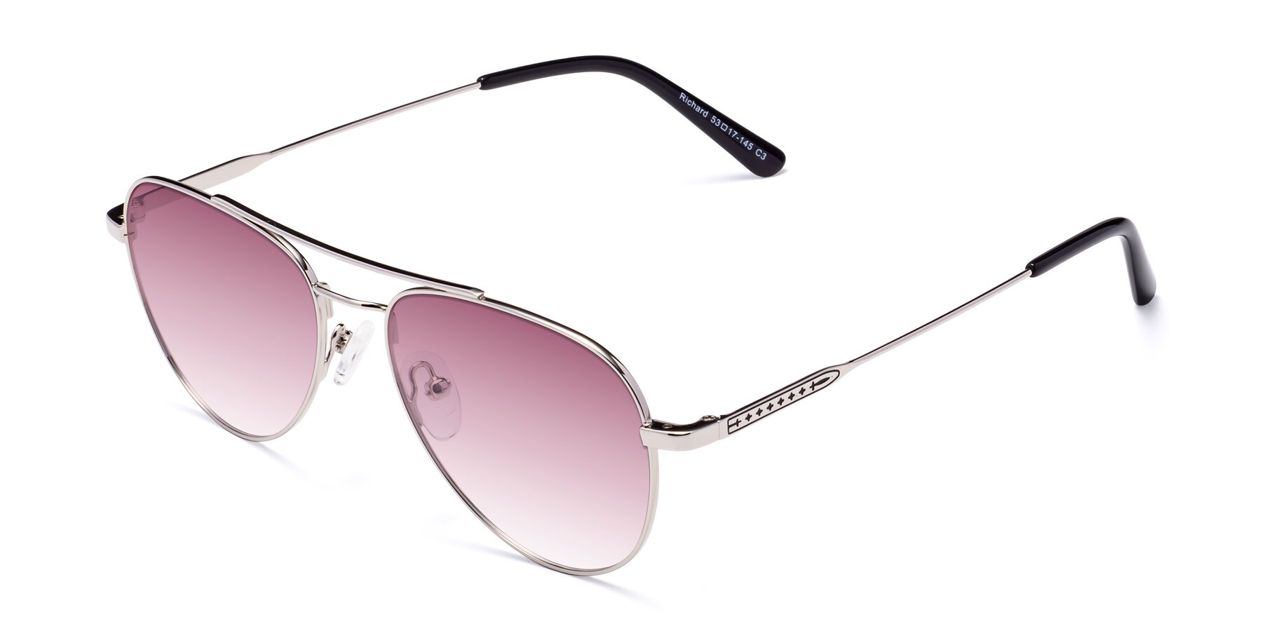 Angle of Richard in Silver with Wine Gradient Lenses