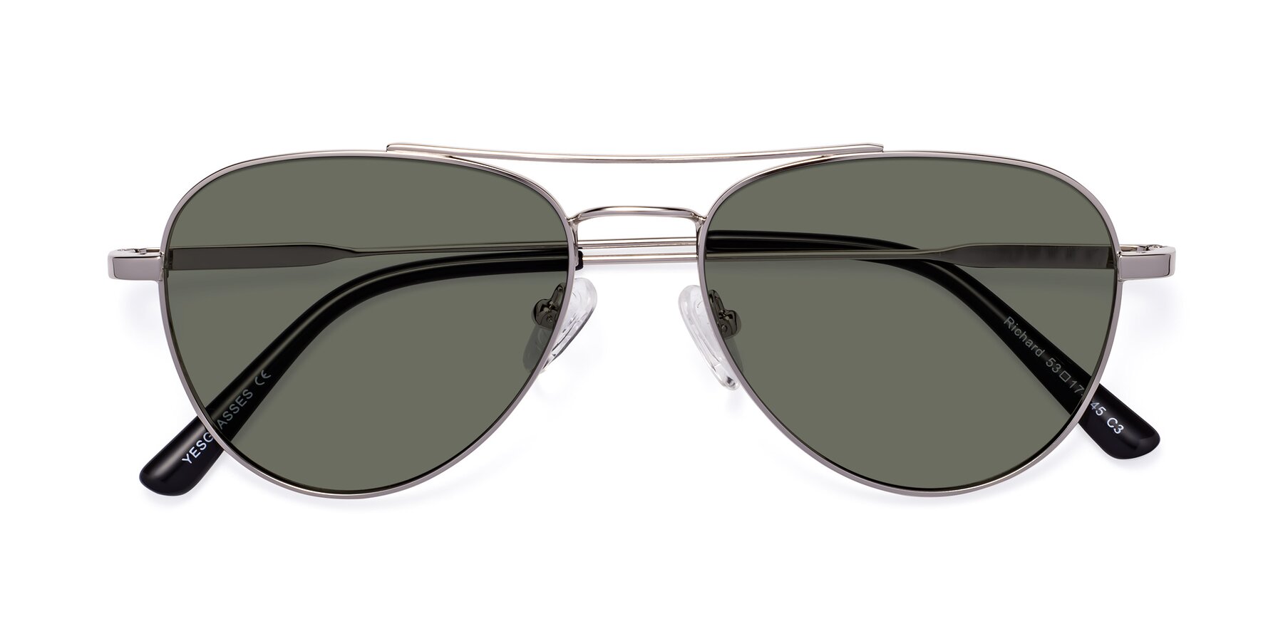 Folded Front of Richard in Silver with Gray Polarized Lenses