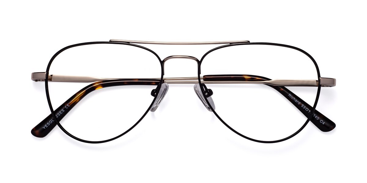 Shiny Gold Grandpa Thin Aviator Eyeglasses Yesterday