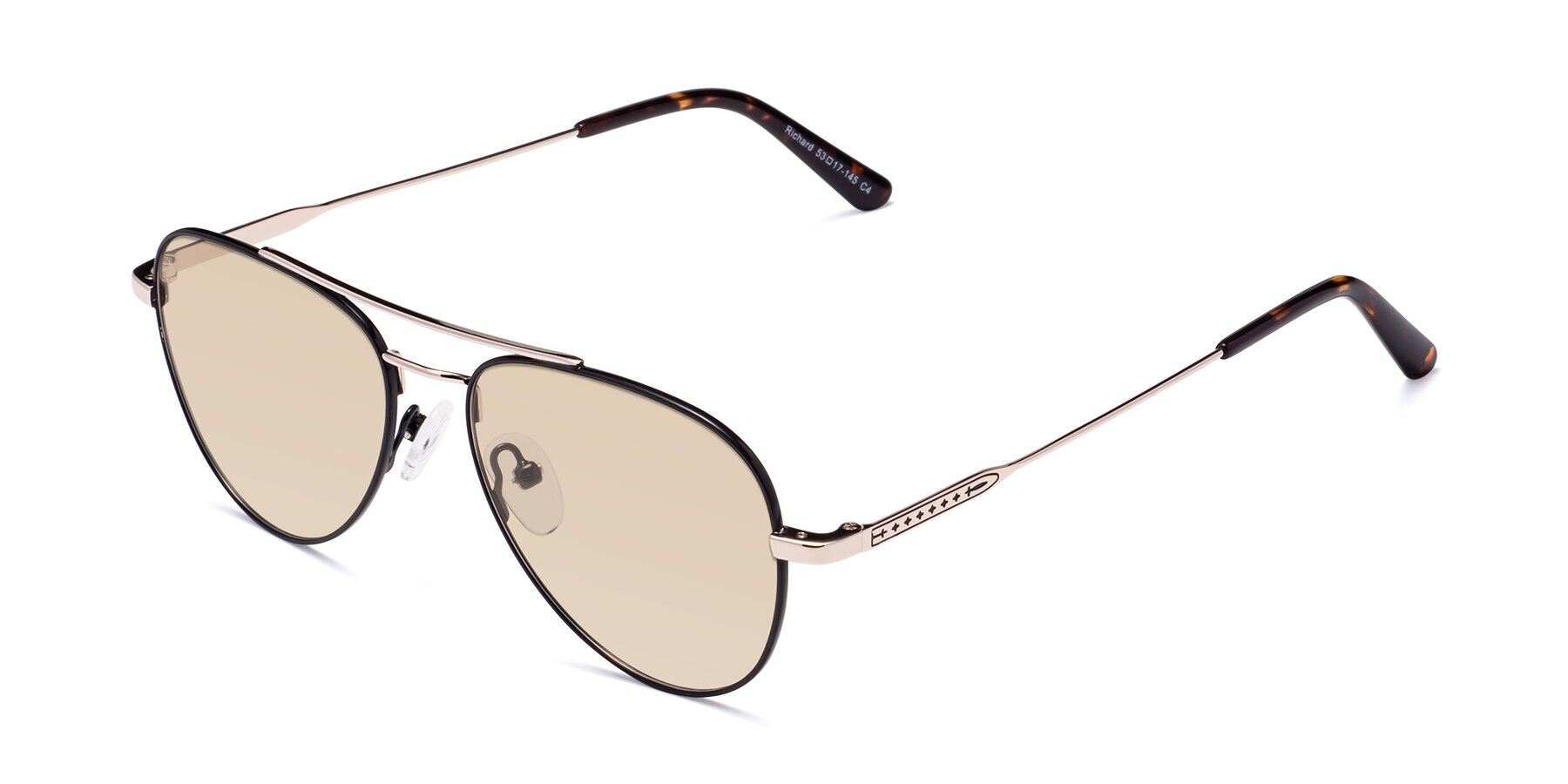 Angle of Richard in Black-Gold with Light Brown Tinted Lenses
