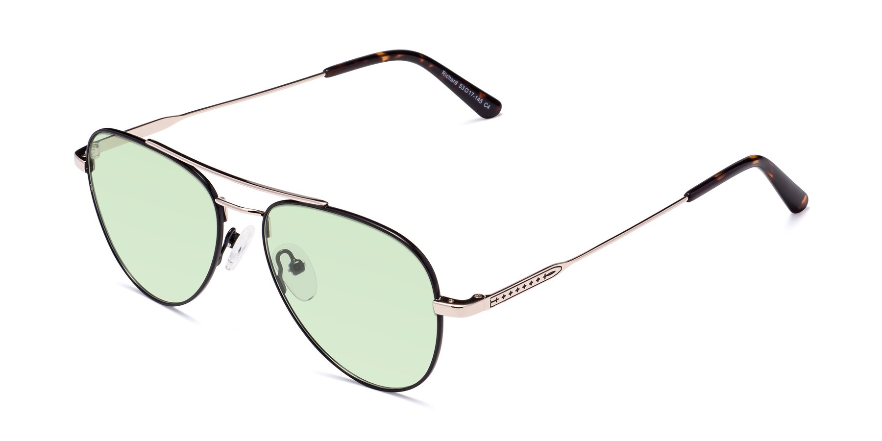 Angle of Richard in Black-Gold with Light Green Tinted Lenses