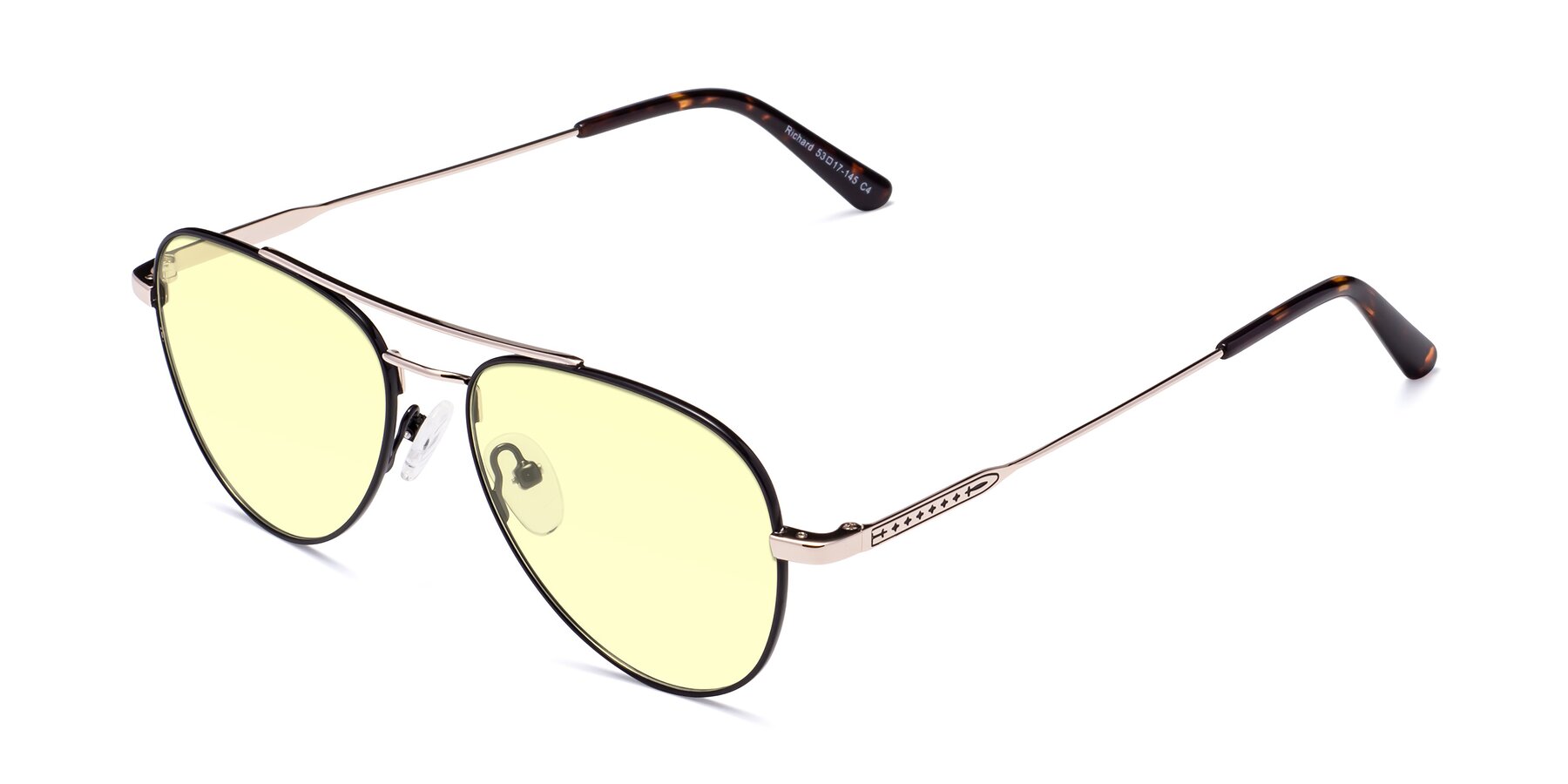 Angle of Richard in Black-Gold with Light Yellow Tinted Lenses