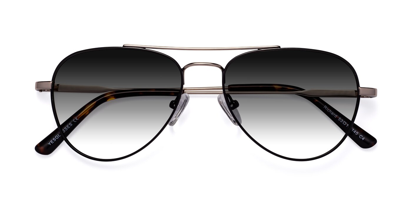 Richard - Black / Gold Gradient Sunglasses