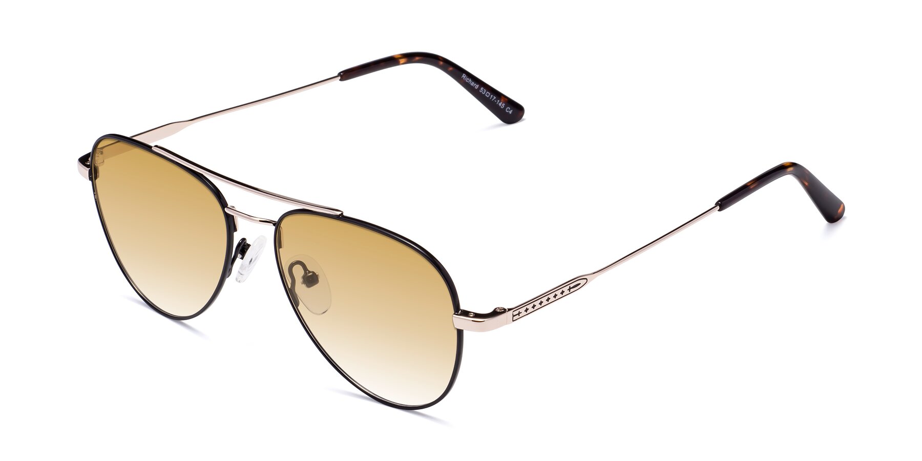 Angle of Richard in Black-Gold with Champagne Gradient Lenses