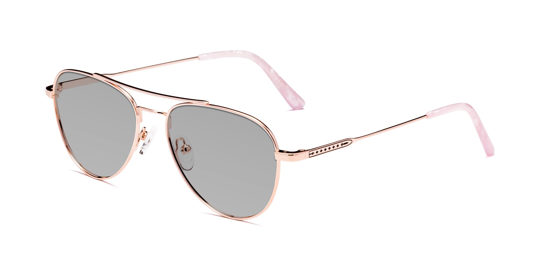 Angle of Richard in Rose Gold with Light Gray Tinted Lenses